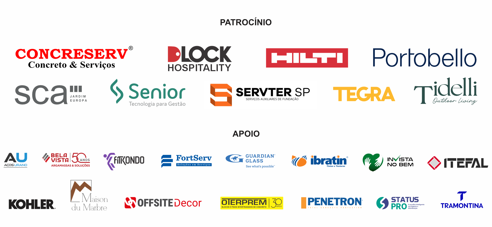 Régua de patrocinadores e apoiadores do C3 Open 2026