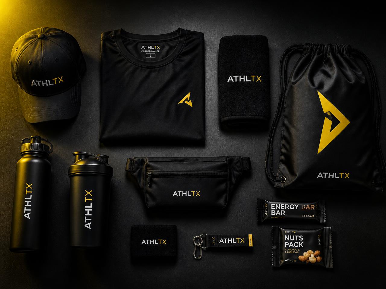 Kit completo do atleta C3 Open sobre fundo preto